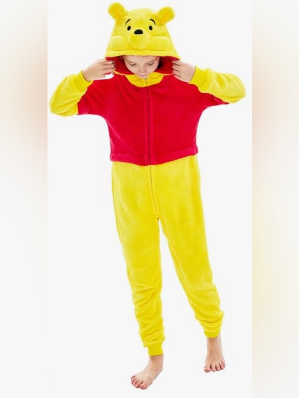 Pooh Onesie Pajamas Animal One Piece Halloween Costume Sleepwear size 11 - 12